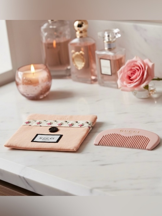 Gucci Other - Gucci Beauty Pink Comb & Floral Pouch Gift Set Vanity Travel Accessory NWT